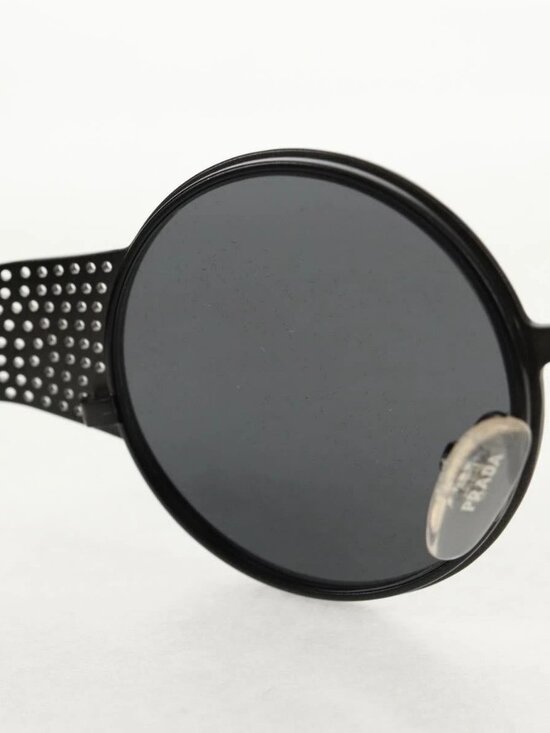 PRADA Sunglasses metal Black SPR511 Auth